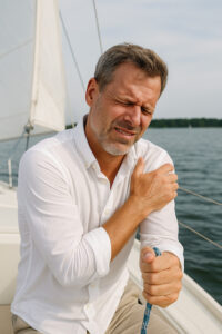 schouderpijn door zeilen